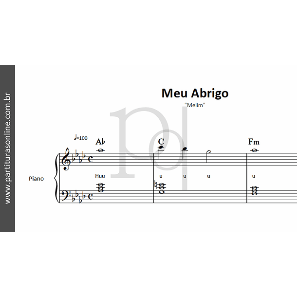 Meu Abrigo | Melim - para Piano 2