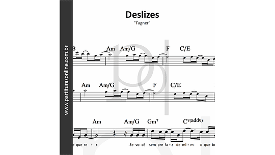 Deslizes - Fagner (Versão Easy) - Tutorial Piano Teclado Partitura 