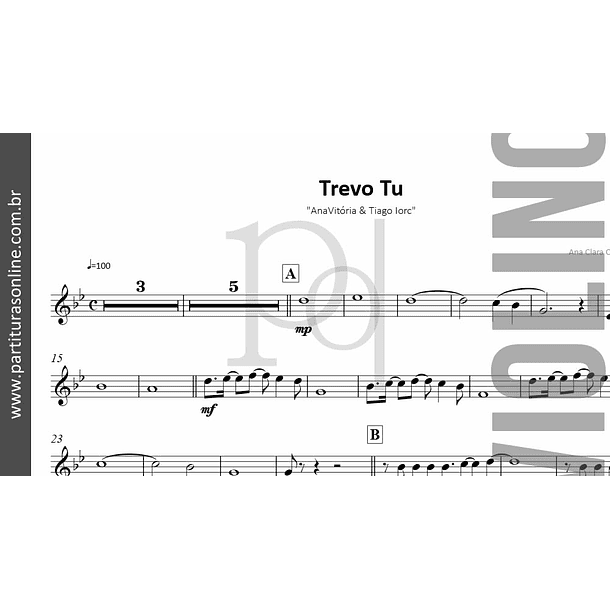 Trevo Tu | AnaVitória & Tiago Iorc - para Violino 3