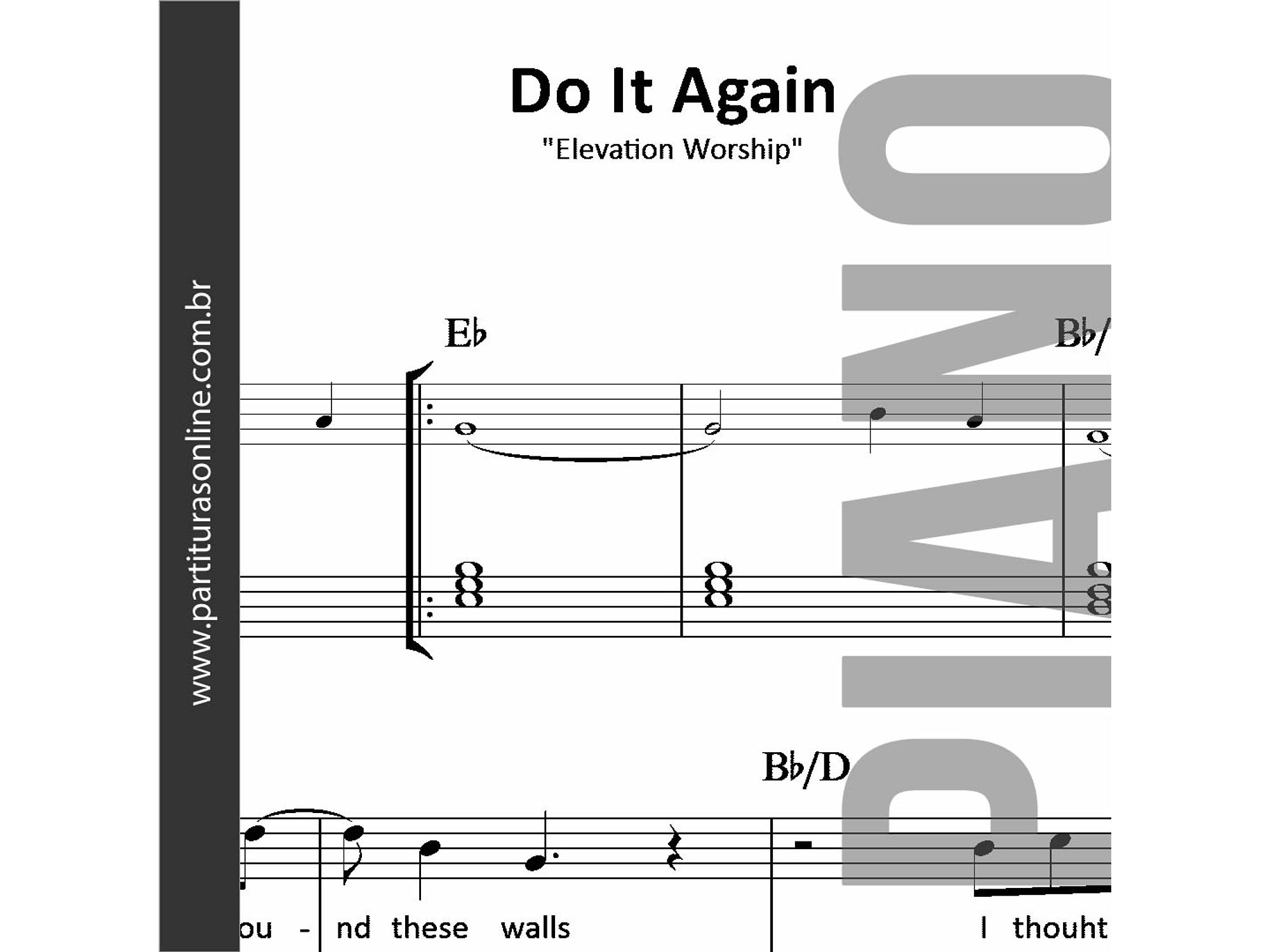 Do It Again | Elevation Worship - para Piano 1