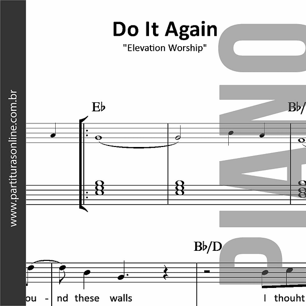 Do It Again | Elevation Worship - para Piano 1