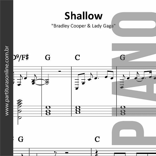 Shallow | Bradley Cooper & Lady Gaga - para Piano