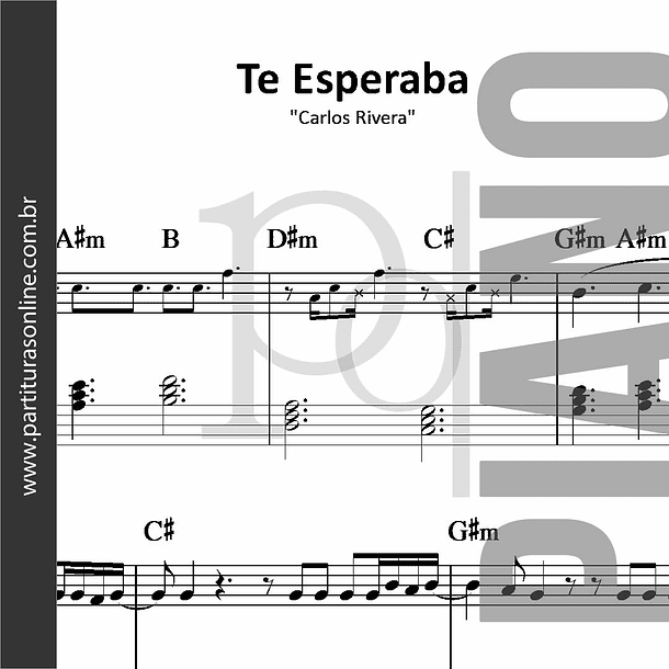 Te Esperaba | Carlos Rivera - para Piano