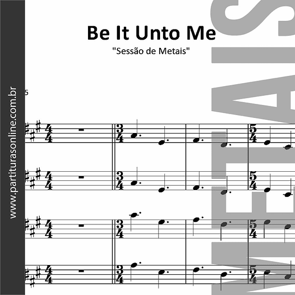Be It Unto Me | Sessão de Metais