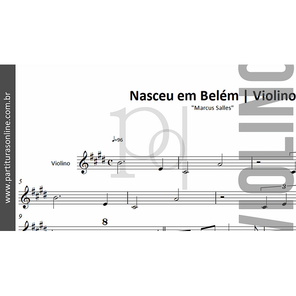 Nasceu em Belém | Arranjo para Violino 2