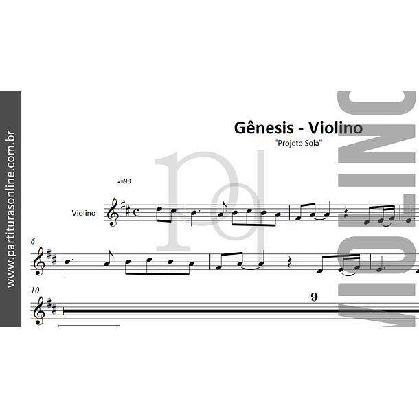 Gênesis | arranjo para Violino 2