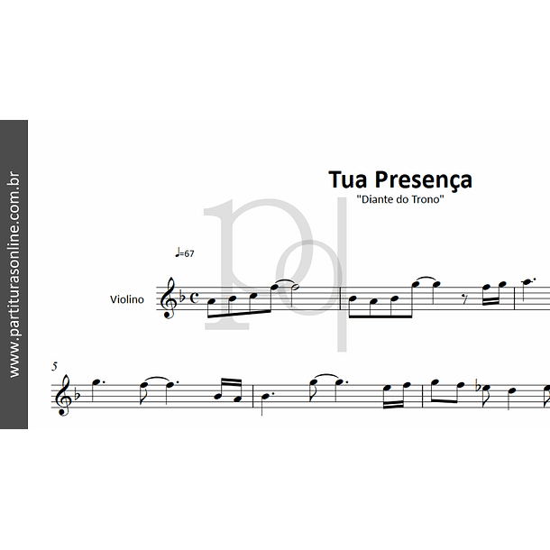Tua Presença | arranjo para Violino 2