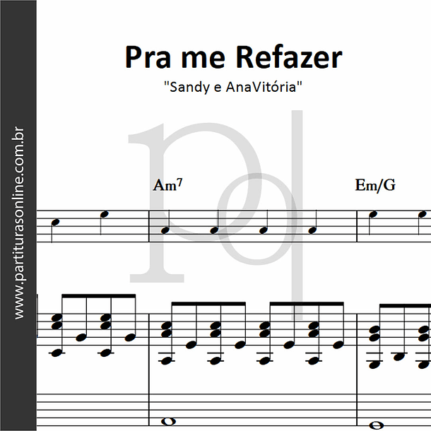 Pra me Refazer | para Piano 1