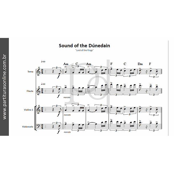 Sound of the Dúnedain | para Cordas e Flauta 2