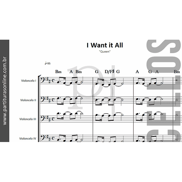 I Want it All | para quarteto de Violoncelos 2