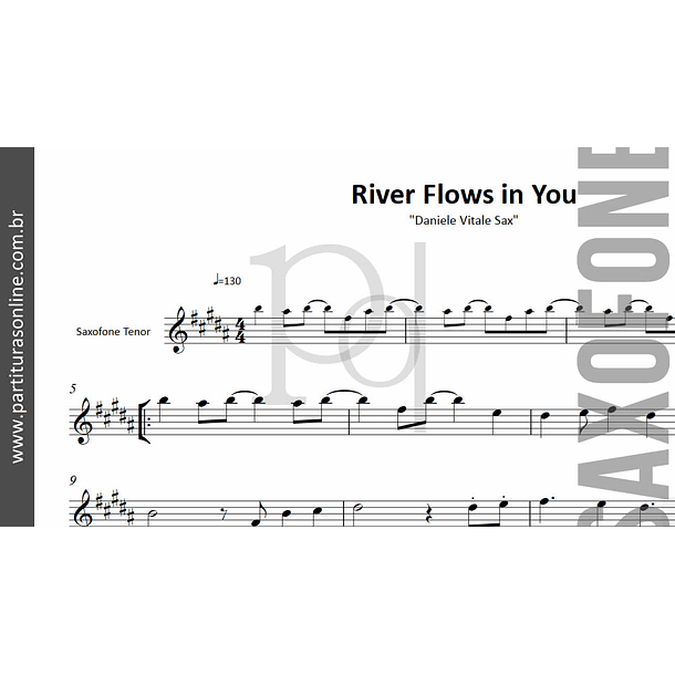 River Flows in You on Sax | para Saxofone Tenor 2