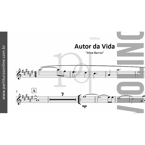 Autor da Vida | arranjo para Violino 2