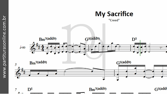 Como tocar MY SACRIFICE, Creed (SIMPLIFICADA) + Cifra Completa 