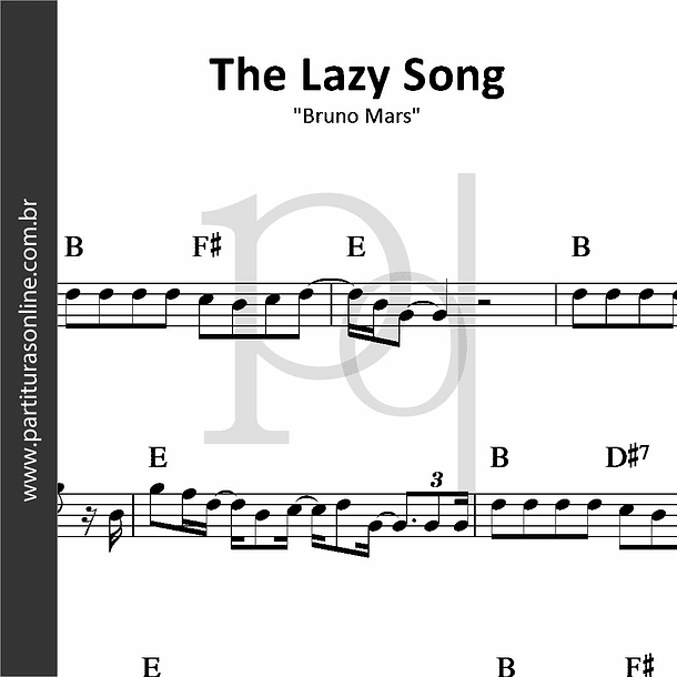 The Lazy Song | Bruno Mars 1