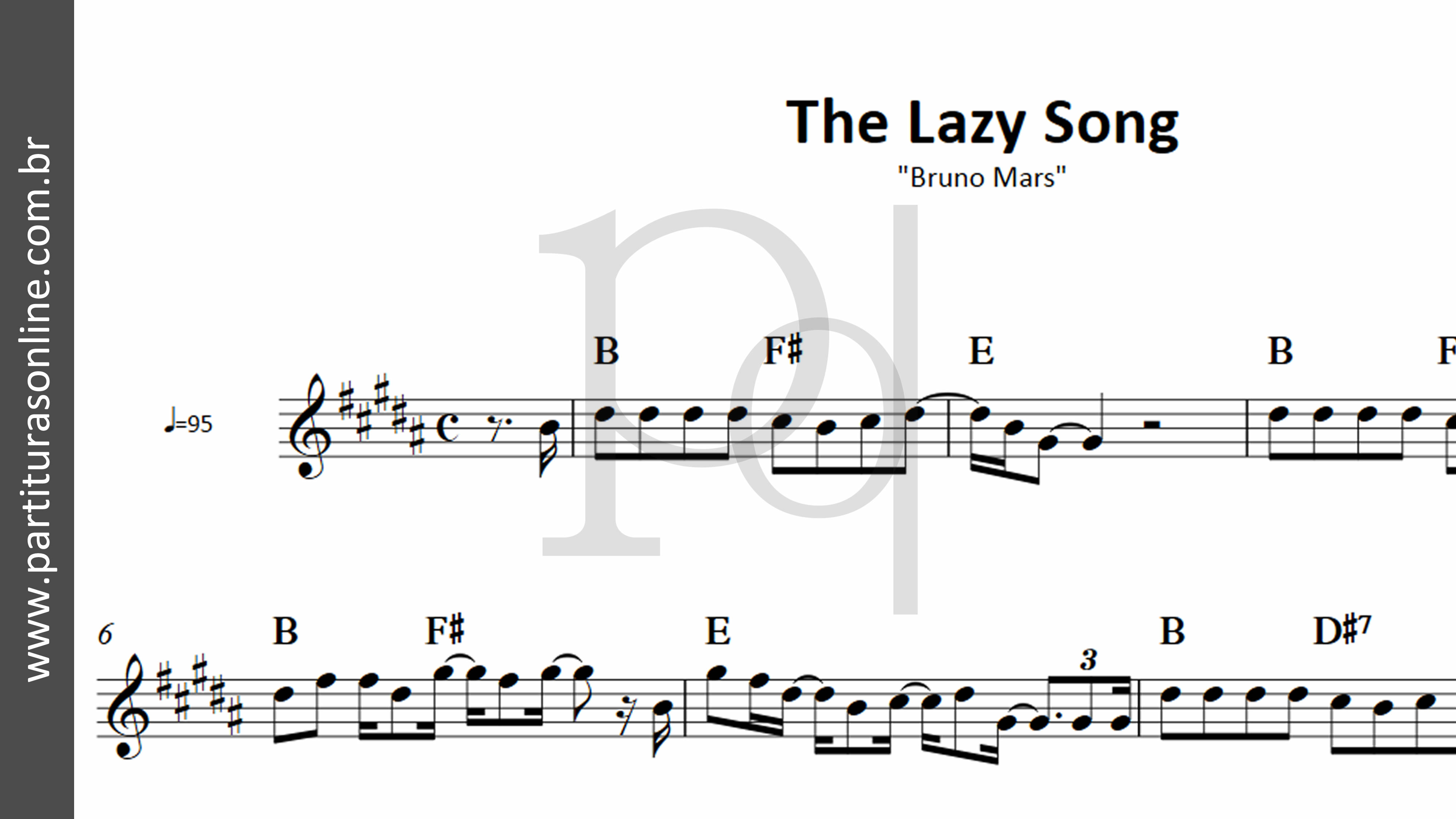 Letra de The Lazy Song do Bruno Mars