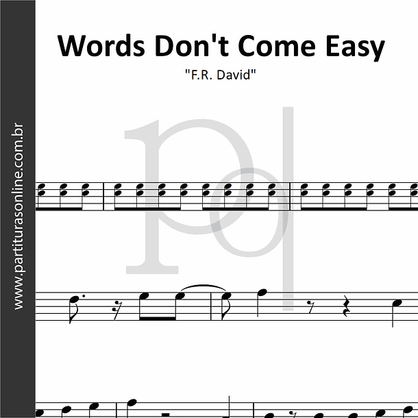 Words Don't Come Easy | F.R. David 1