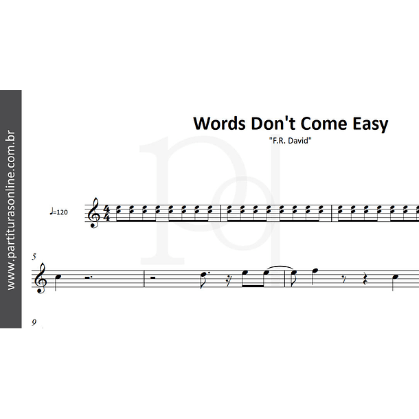 Words Don't Come Easy | F.R. David 2