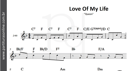 LOVE of MY LIFE Cifra - Queen (Com Vídeo-Aula) - CIFRAS, your love cifra