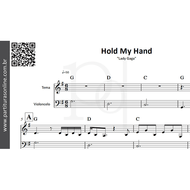 Hold My Hand | arranjo para Violoncelo 2