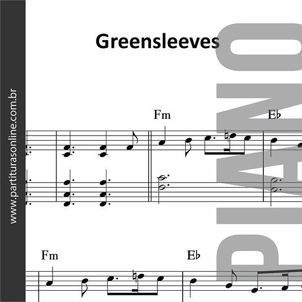 Greensleeves | para Piano e Teclado