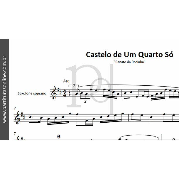 Castelo de Um Quarto Só | Renato da Rocinha - para Saxofone 2
