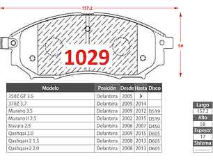 Pastillas Freno Delanteras Nissan Navara 2.5 2006-2007