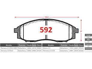 Pastillas Freno Delanteras Nissan Xterra 3.3 1999-2005