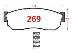 Pastillas Freno Nissan Sunny 1.3 1982-1990 GTX Delanteras