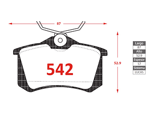 Pastillas de Freno Volkswagen Jetta 1.4 2011-2017 GTX Traseras