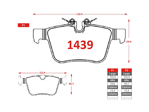 Pastillas Rover Discovery Sport (L550) 2.0 4WD 2017-2024 GTX Tras