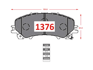 Pastillas Freno Nissan Xtrail III 2.5 2014-2024 GTX Delanteras