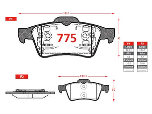 Pastillas de Freno SAAB 9-3 1.8T 2002-2015 Traseras