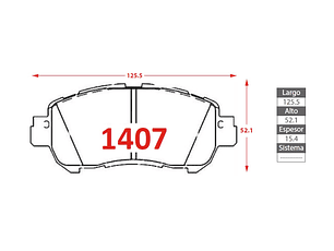 Pastillas de Freno Nissan Kicks 1.6 2016-2024 GTX Delanteras