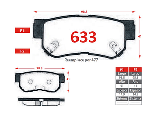 Pastillas de Freno Hyundai Sonata 2.4 2005-2009 Delantera