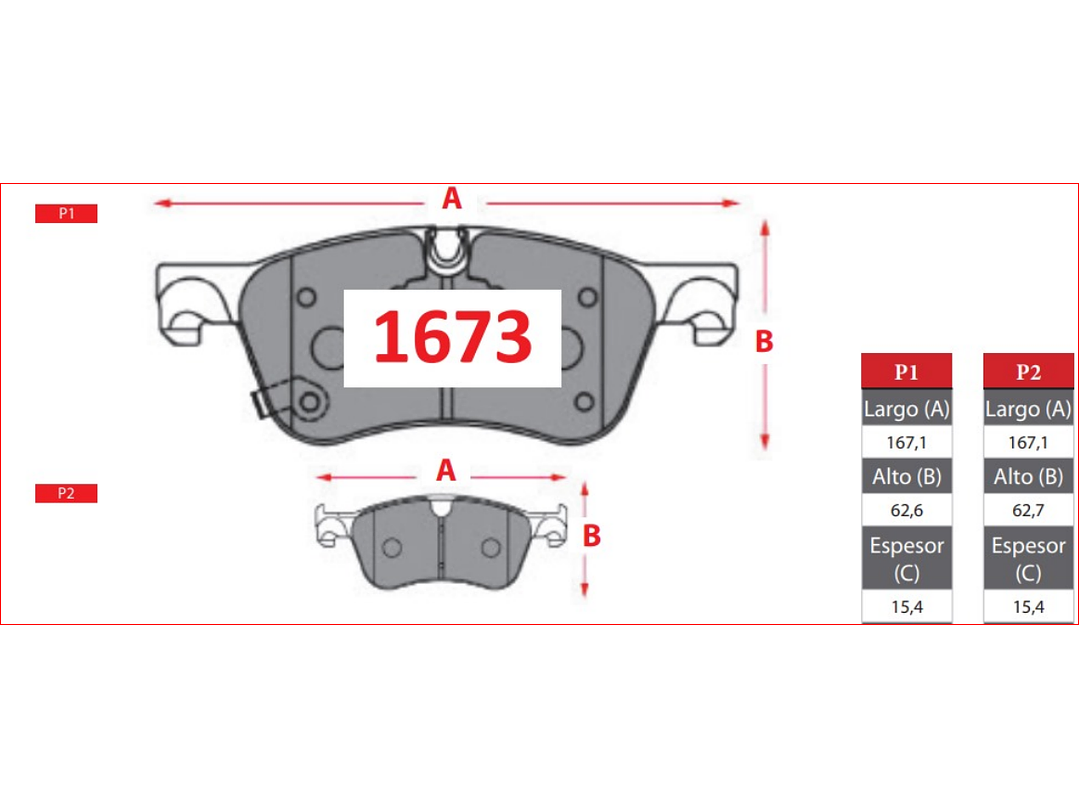 Pastillas de Freno Nissan Qashqai 2023 > Turbo 1.3 DELANTERAS 2