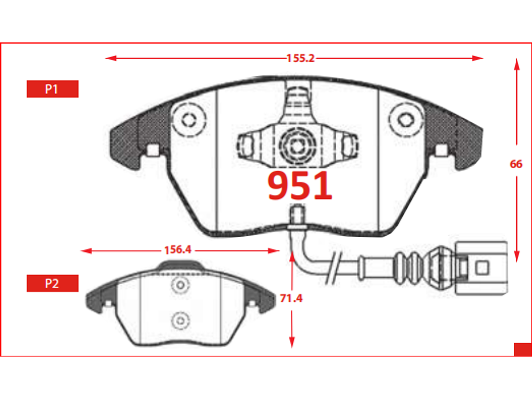 Pastillas de Freno Volkswagen Beetle 1.4 2019-> GTX Delanteras 2