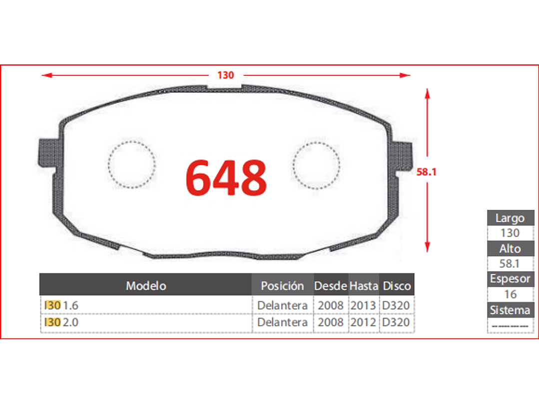 Pastillas de Freno Hyundai I30 2.0 2008-2012 GTX Delantera 2