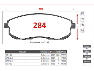 Pastillas Freno Delanteras  Samsung SM7 3.5 2005 - 2022 GTX