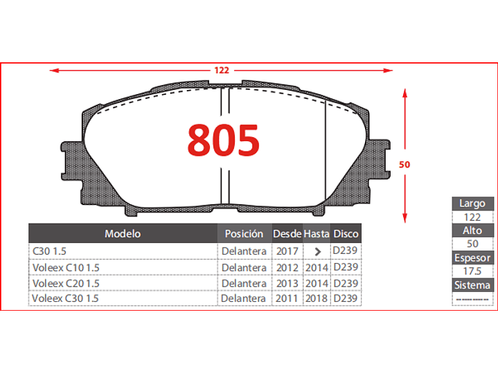 Pastillas de Freno Great Wall Voleex C10 2012-2014 1.5 DELANTERAS  2