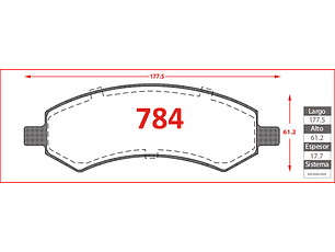 Pastillas de Freno Dodge Durango 5.7 2010 GTX Delanteras