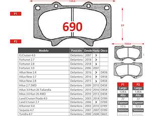 Pastillas Freno Toyota Land Cruiser Prado 4.0 2003-2014 GTX Del. Ceramica 