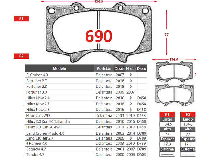 Pastillas Freno Toyota Land Cruiser Prado 4.0 2003-2014 GTX Del. Ceramica  2