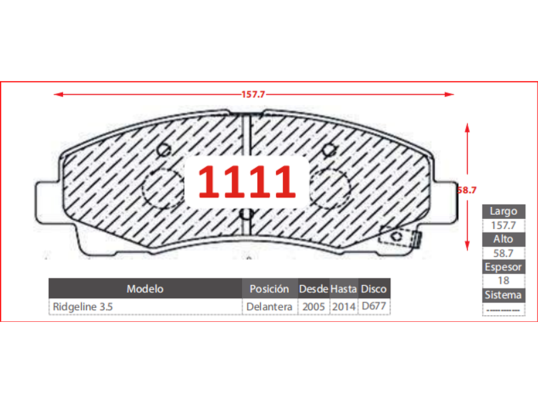Pastillas Freno Honda Ridgeline 3.5 2005-2014 GTX Gold Del. 2