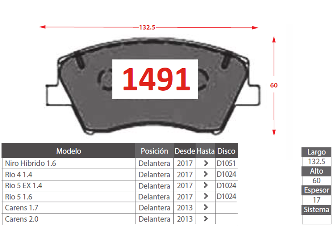 Pastillas Freno Delanteras Kía Rio 4 1.4 2017-2023 GTX Gold 2