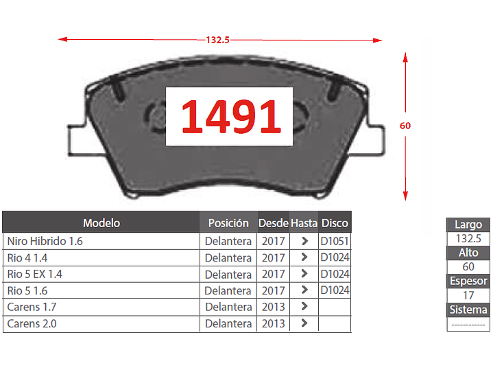 Pastillas Freno Delanteras Kía Rio 4 1.4 2017-2023 GTX Gold 2