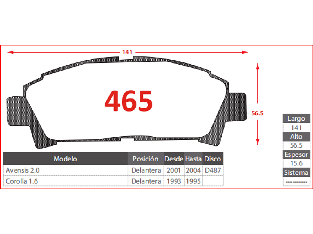 Pastillas De Freno Delanteras Toyota Avensis 2.0 2001-2004 GTX 2