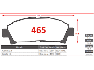 Pastillas De Freno Delanteras Toyota Avensis 2.0 2001-2004 GTX