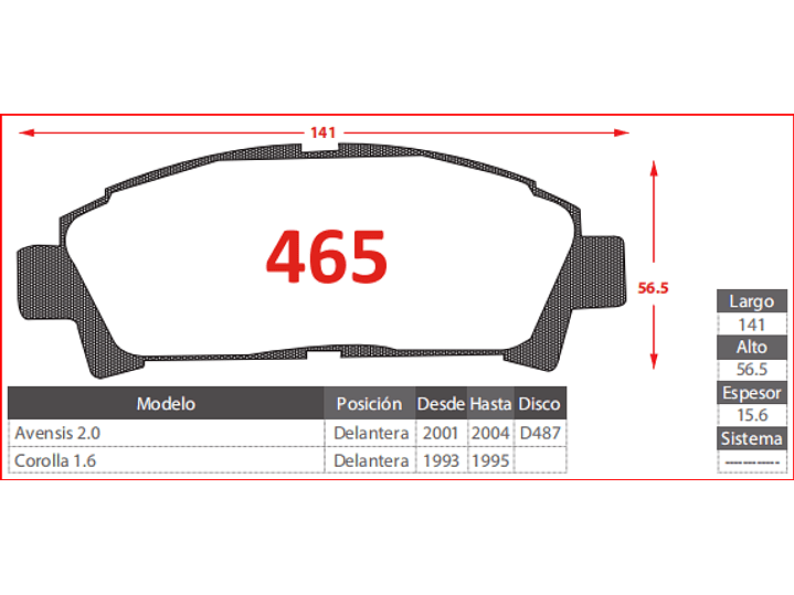 Pastillas De Freno Delanteras Toyota Avensis 2.0 2001-2004 GTX 2