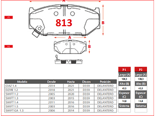 Pastillas De Freno Suzuki Swift 1.2 2005-2020 GTX Gold Delanteras