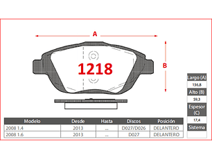 Pastillas de Freno Delanteras Peugeot 2008 1.2 2023 -> GTX Gold